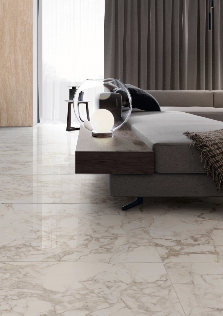 Gres Casalgrande Padana MARMOSMART efekt marmur - aranzacja w eleganckiej lazience