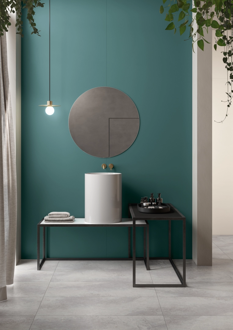 Gres Casalgrande Padana ATELIER efekt kolor - aranzacja w minimalistycznym wnetrzu
