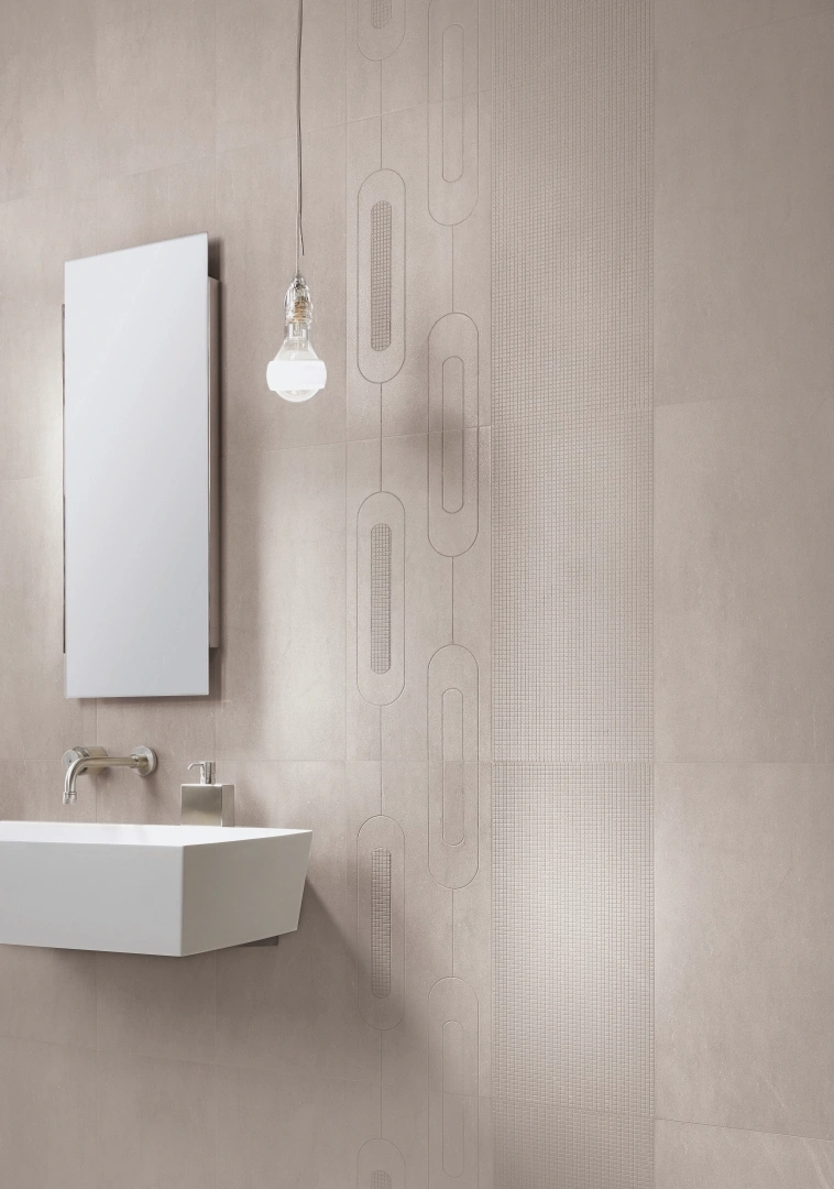 Gres Casalgrande Padana BASALTINA efekt kamień - aranzacja w minimalistycznym wnetrzu