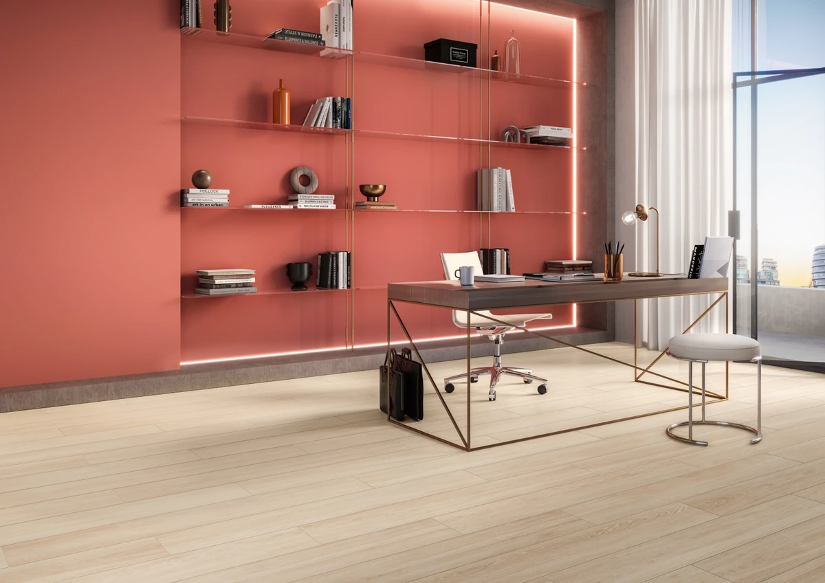Gres Casalgrande Padana ENGLISH WOOD efekt drewno - aranzacja w eleganckiej lazience