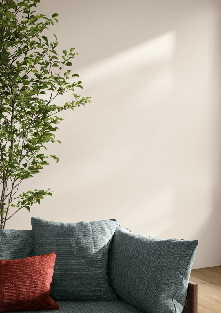Gres Casalgrande Padana ATELIER efekt kolor - aranzacja w korytarzu z naturalnym swiatlem