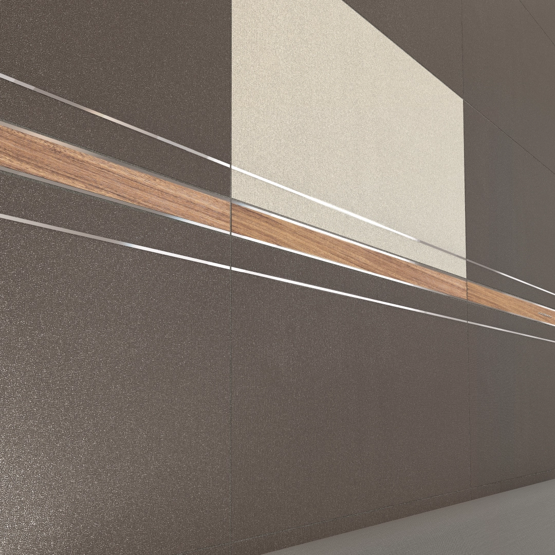 Gres Casalgrande Padana EARTH efekt beton - aranzacja w korytarzu z naturalnym swiatlem