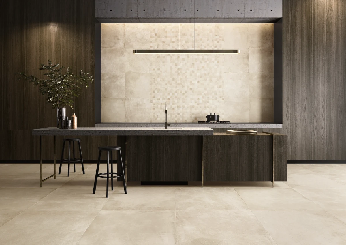 Gres Casalgrande Padana MANHATTAN efekt beton - aranzacja w elewacji domu