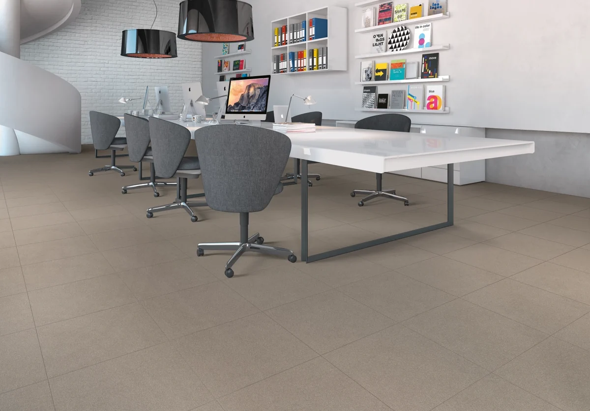 Gres Casalgrande Padana GRANITO EVO efekt kamień, terrazzo - aranzacja w eleganckiej lazience