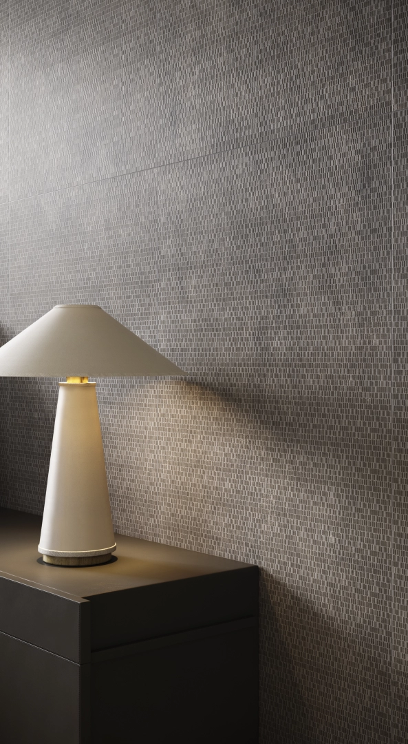 Gres Casalgrande Padana THE CITY COLLECTION efekt kamień - aranzacja w nowoczesnym salonie