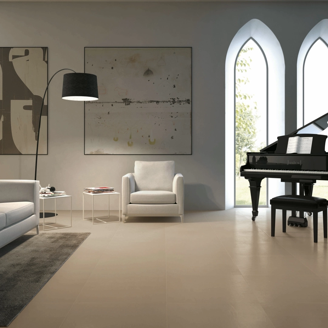 Gres Casalgrande Padana ARCHITECTURE efekt kolor - aranzacja w przestronnym holu