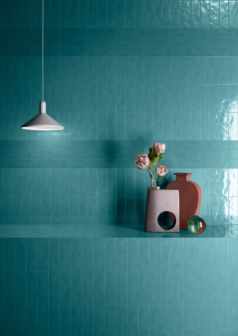 Gres Casalgrande Padana BRICKWORKS NUANCES efekt wzór, kolor - aranzacja w eleganckiej lazience