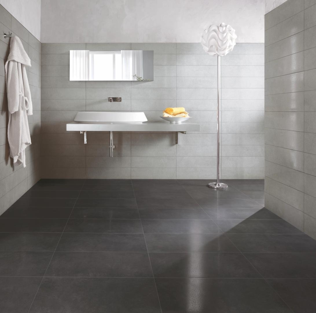 Gres Casalgrande Padana PIETRE ETRUSCHE efekt kamień - aranzacja w eleganckiej lazience