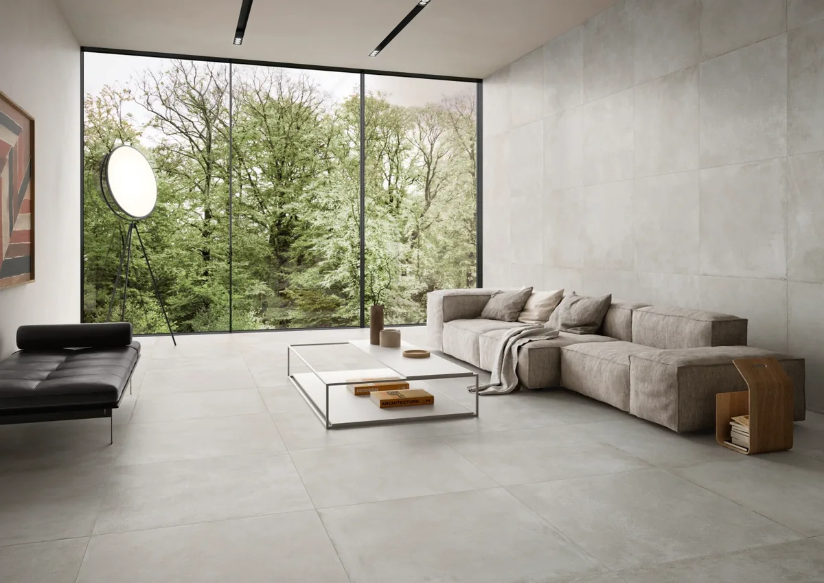 Gres Casalgrande Padana MANHATTAN efekt beton - aranzacja w elewacji domu