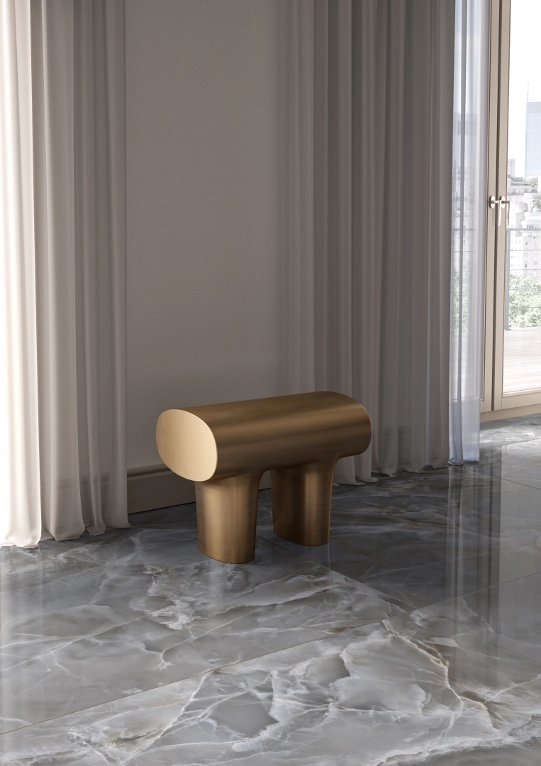 Gres Casalgrande Padana ALABASTRI efekt marmur - aranzacja w eleganckiej lazience