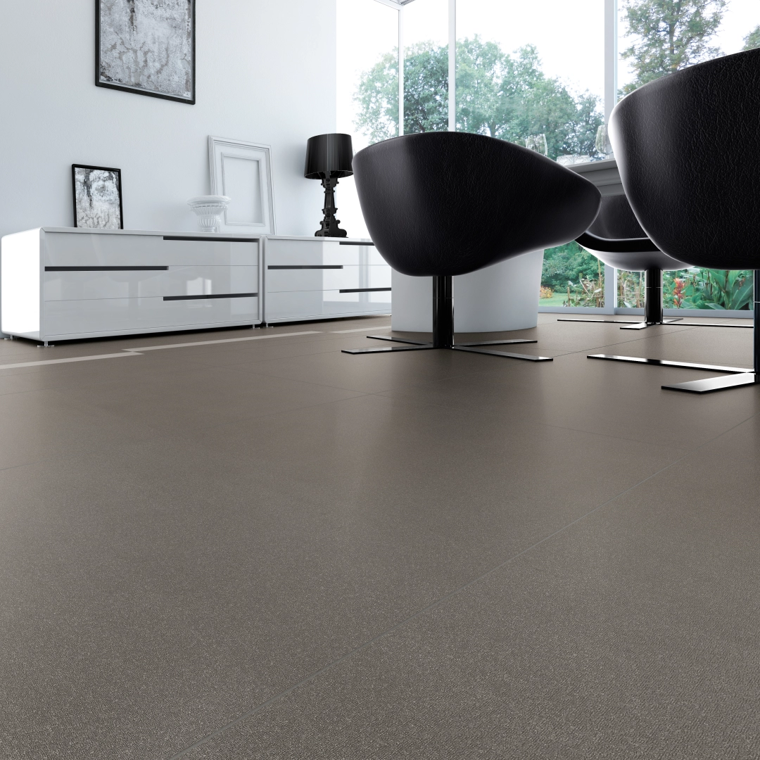 Gres Casalgrande Padana EARTH efekt beton - aranzacja w minimalistycznym wnetrzu