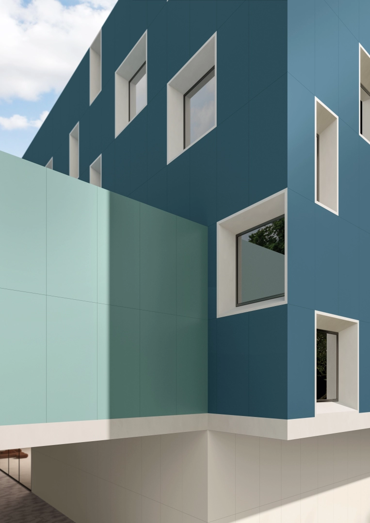 Gres Casalgrande Padana ATELIER efekt kolor - aranzacja w strefie dziennej z duzymi przeszkleniami