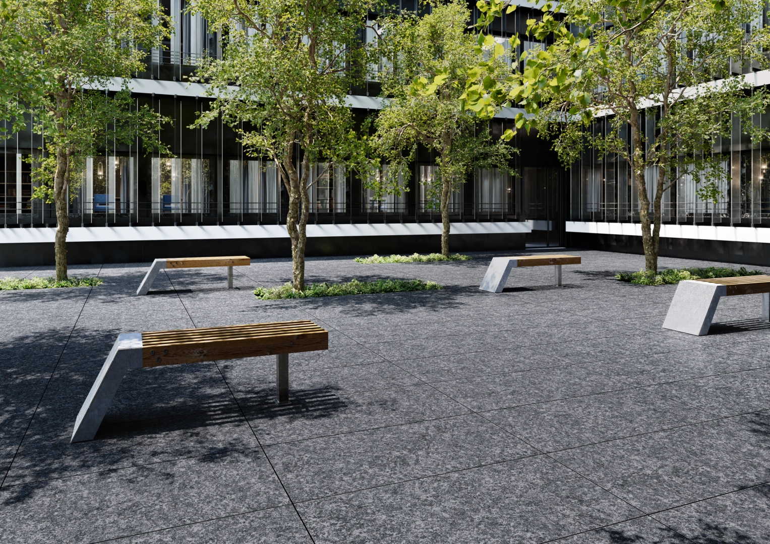 Gres Casalgrande Padana PIETRE DI PARAGONE efekt terrazzo, kamień - aranzacja w przy kominku
