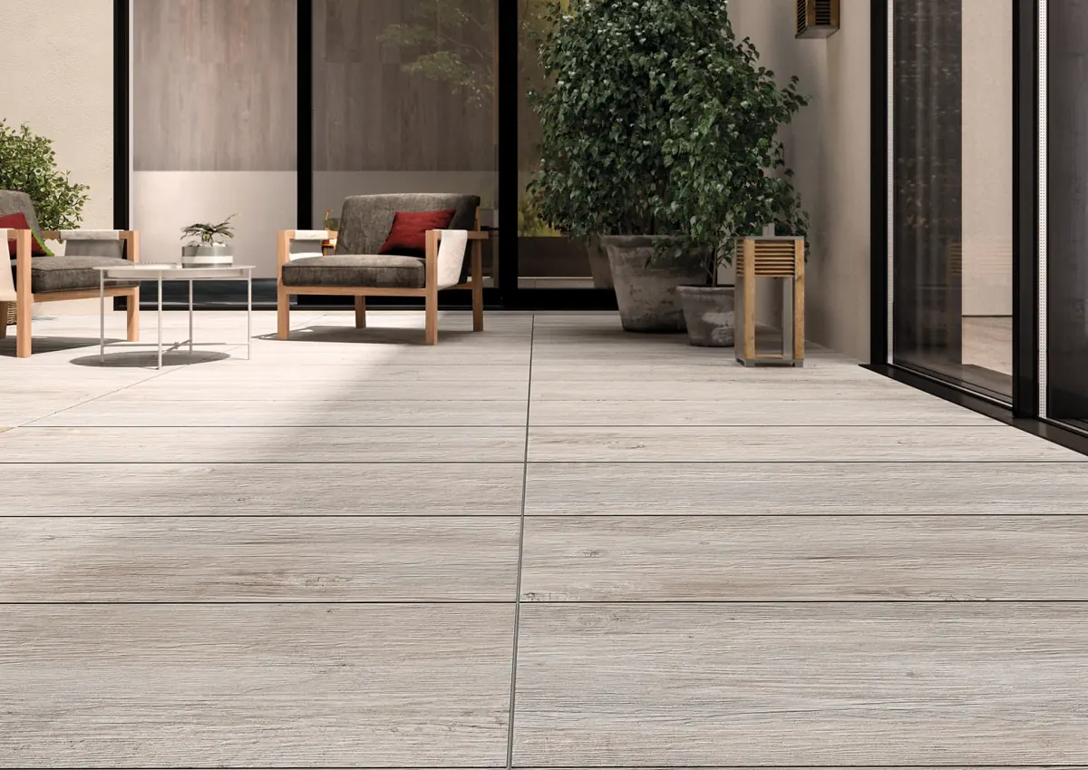 Gres Casalgrande Padana COUNTRY WOOD efekt drewno - aranzacja w eleganckiej lazience