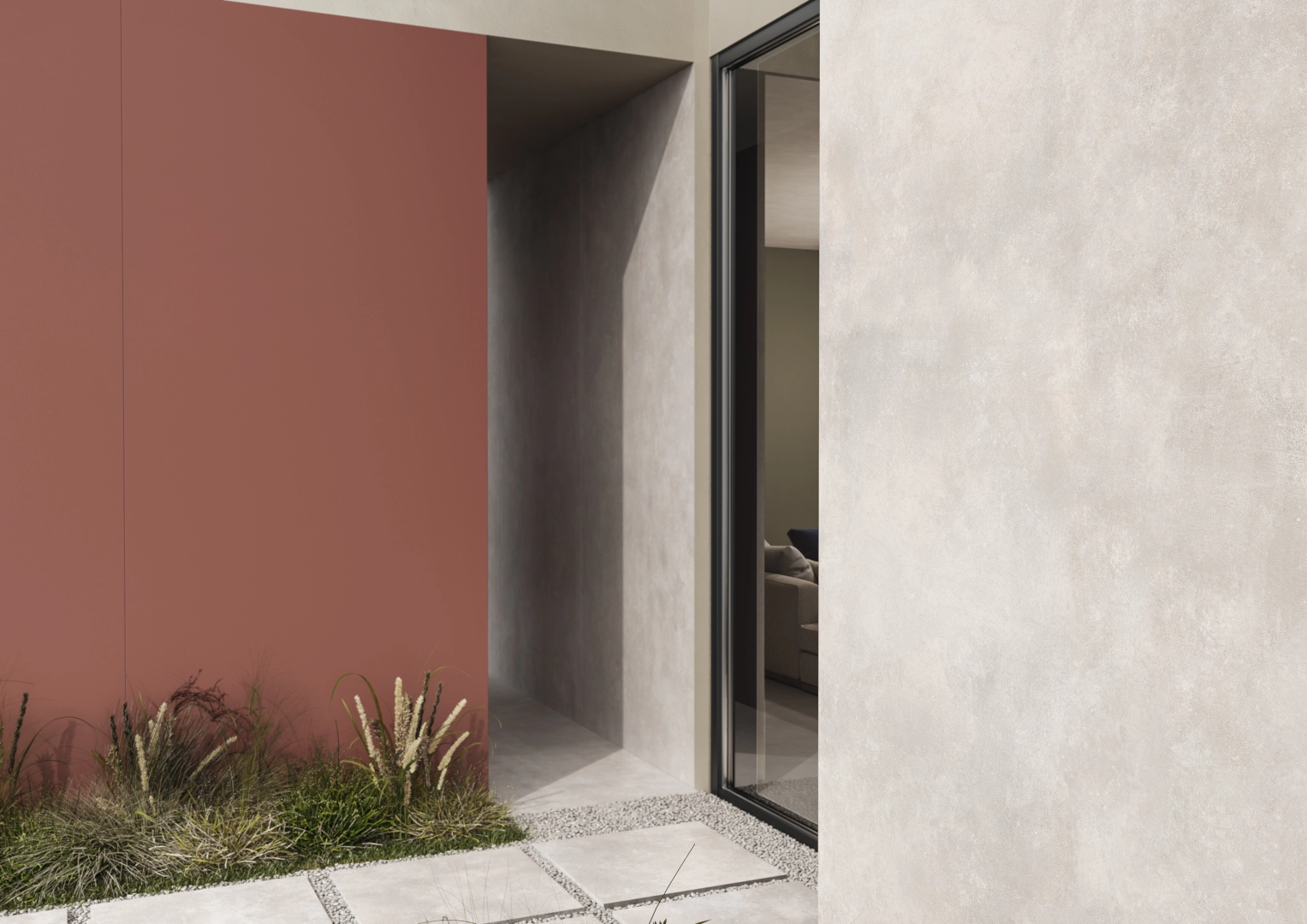 Gres Casalgrande Padana METROPOLIS efekt beton - aranzacja w eleganckiej lazience