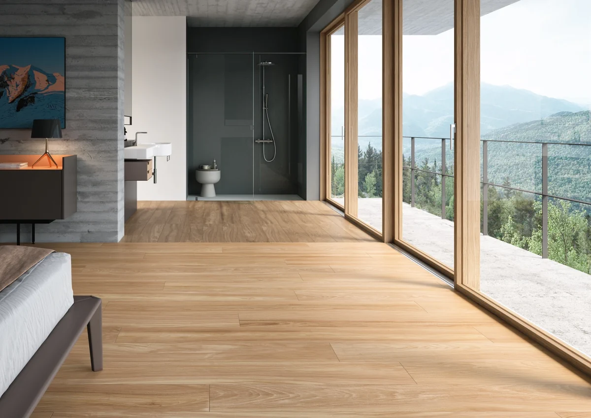 Gres Casalgrande Padana CLASS WOOD efekt drewno - aranzacja w eleganckiej lazience
