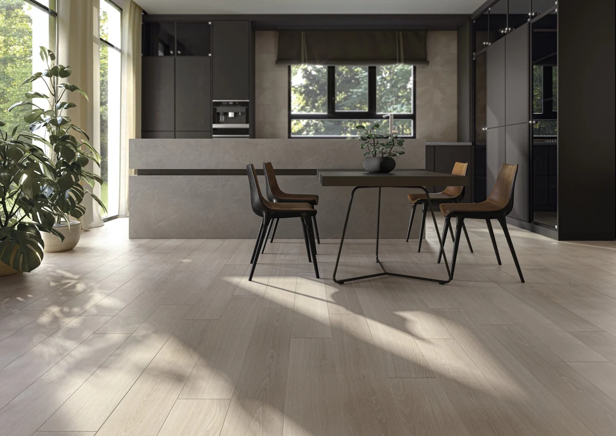 Gres Cifre CAILA efekt drewno - aranzacja w eleganckiej lazience