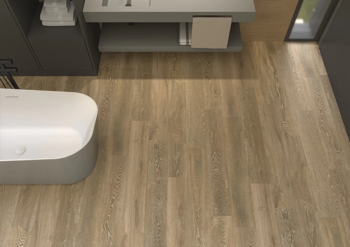 Gres Cifre STOWE efekt cegła - aranzacja w eleganckiej lazience