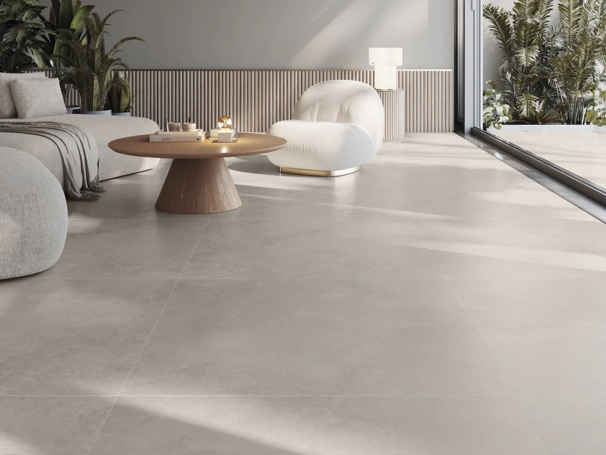 Gres Cifre BYRON efekt beton - aranzacja w eleganckiej lazience