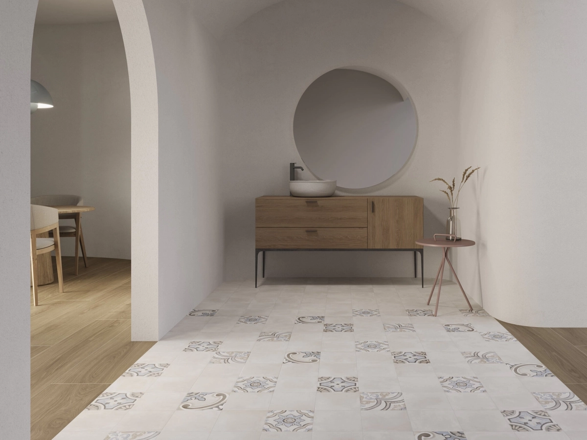 Gres Cifre ADOBE efekt beton - aranzacja w elewacji domu