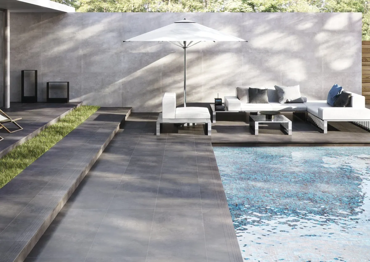 Gres Cifre NEUTRA efekt kamień, beton - aranzacja w eleganckiej lazience