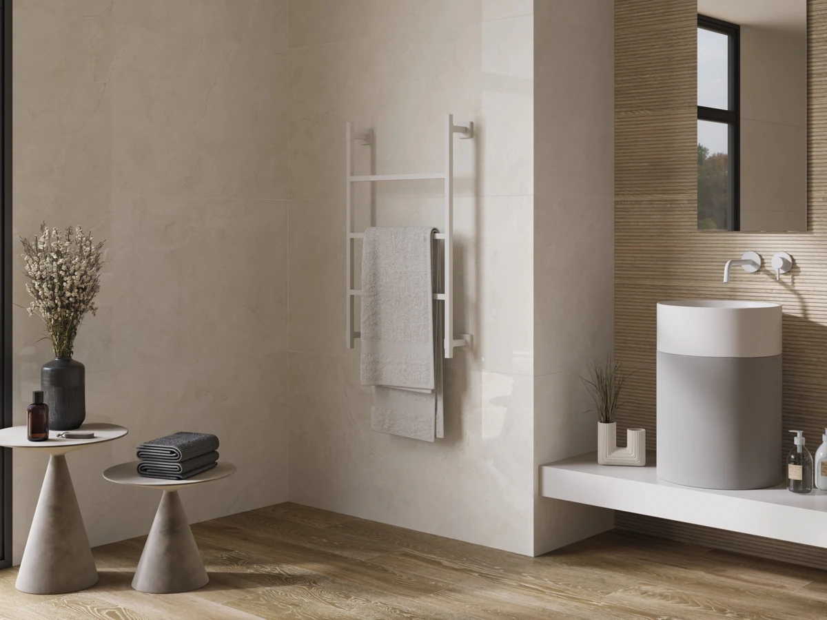 Gres Cifre ORION efekt kamień - aranzacja w eleganckiej lazience