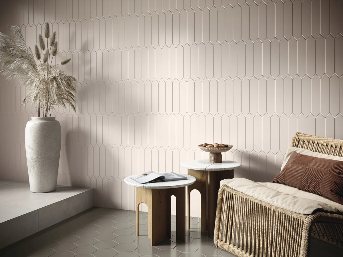 Gres Cifre TIMELESS efekt kolor - aranzacja w minimalistycznym wnetrzu