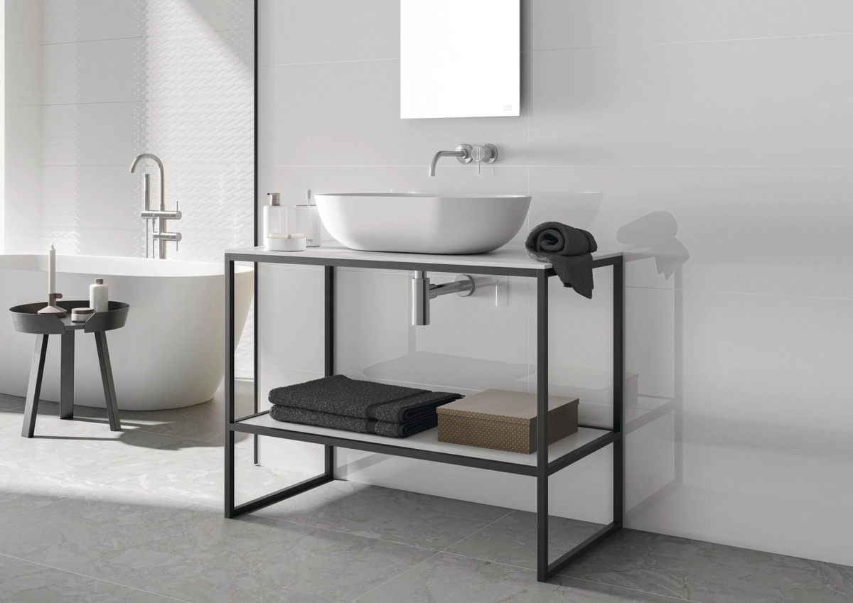 Gres Cifre GLACIAR efekt kolor - aranzacja w eleganckiej lazience