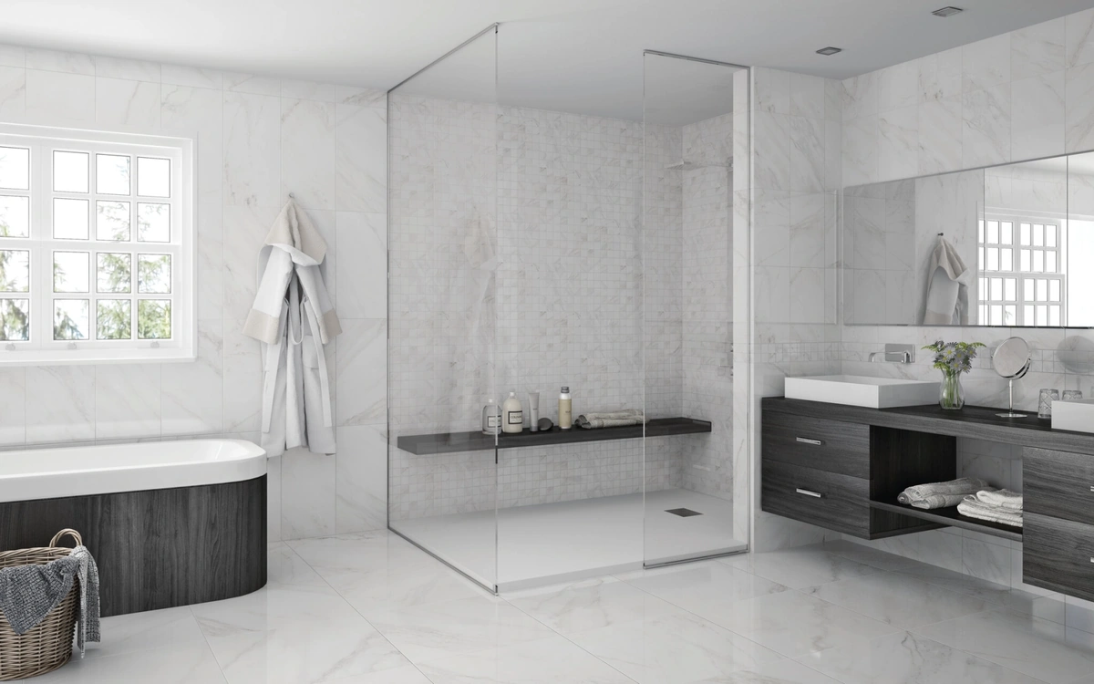 Gres Cifre SUBLIME efekt marmur - aranzacja w eleganckiej lazience