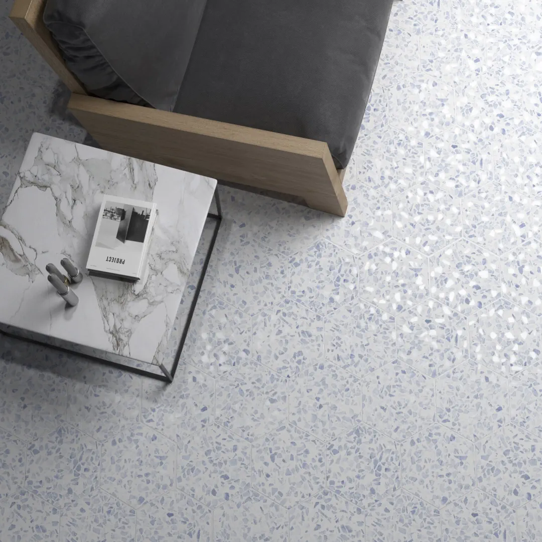 Gres Cifre RIAZZA efekt terrazzo - aranzacja w elewacji domu