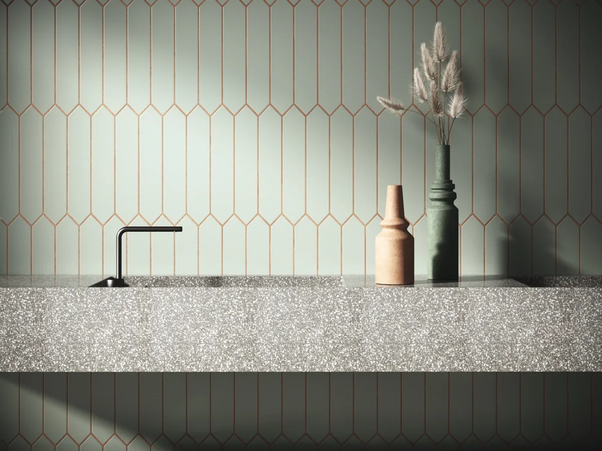 Gres Cifre TIMELESS efekt kolor - aranzacja w korytarzu z naturalnym swiatlem