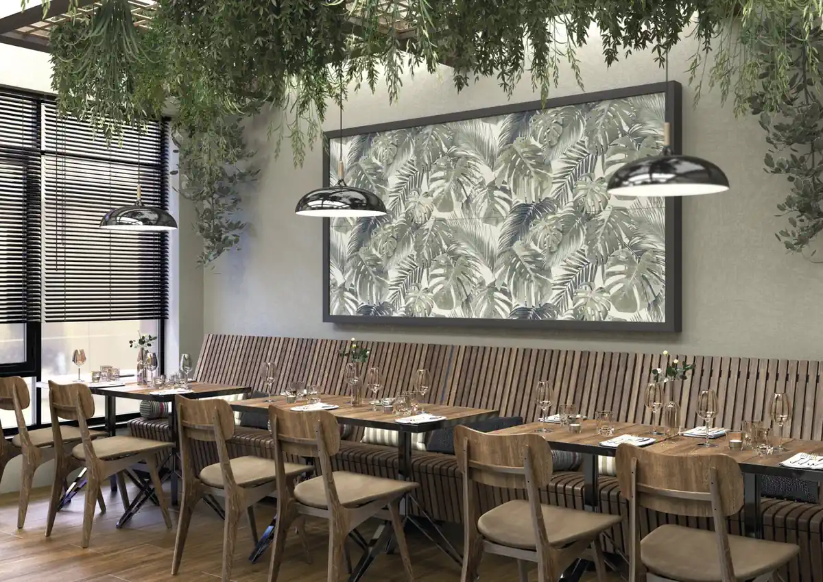 Gres Cifre GARDEN efekt tapeta - aranzacja w eleganckiej lazience