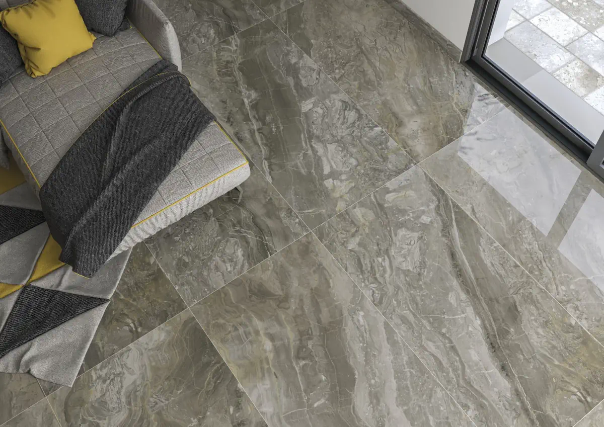 Gres Cifre LUXURY efekt marmur, kamień - aranzacja w strefie dziennej z duzymi przeszkleniami