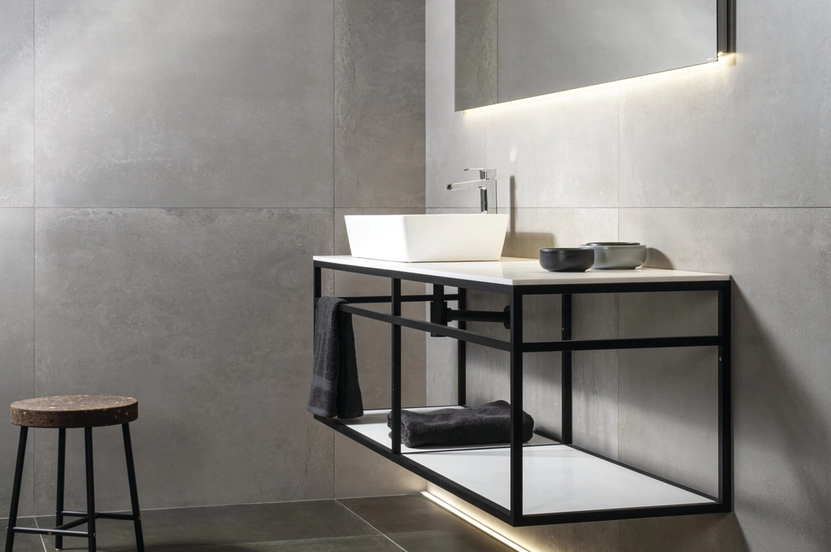 Gres Cifre INDUSTRIAL efekt metal - aranzacja w elewacji domu