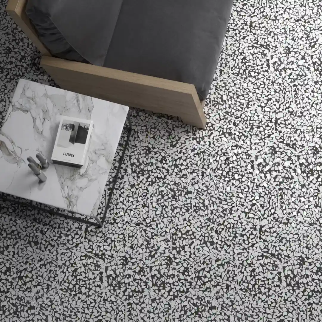 Gres Cifre RIAZZA efekt terrazzo - aranzacja w eleganckiej lazience