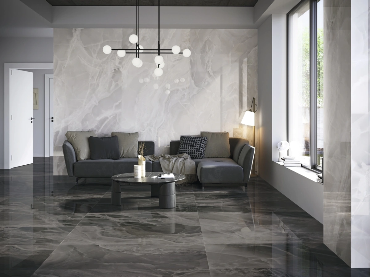 Gres Cifre MYSTICA efekt marmur - aranzacja w eleganckiej lazience