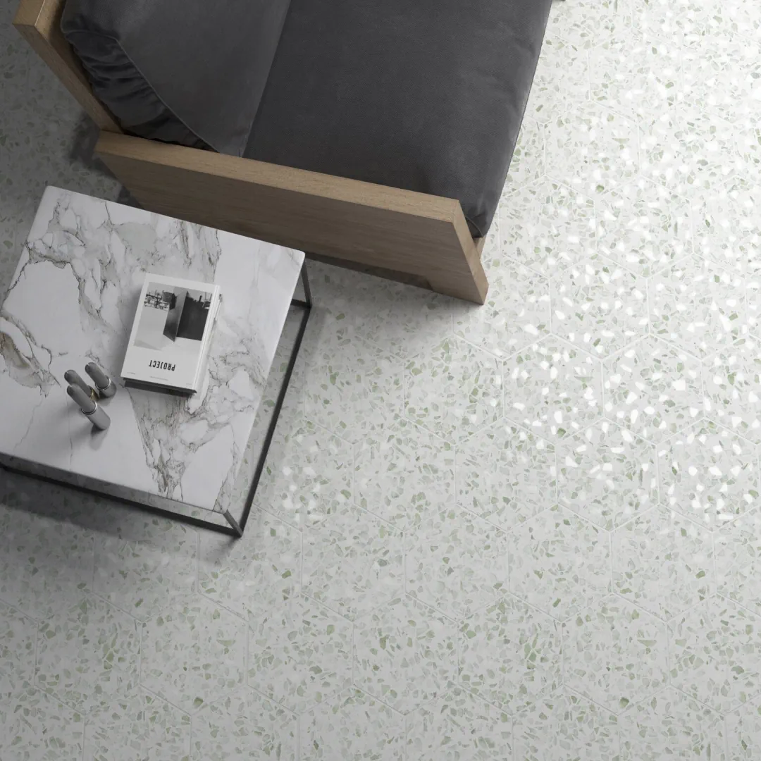Gres Cifre RIAZZA efekt terrazzo - aranzacja w elewacji domu