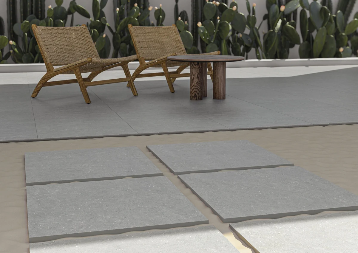 Gres Cifre ACRON efekt beton - aranzacja w minimalistycznym wnetrzu