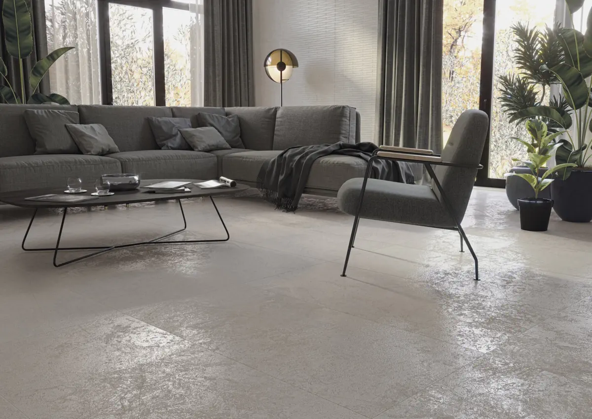 Gres Cifre FREELAND efekt kamień - aranzacja w eleganckiej lazience