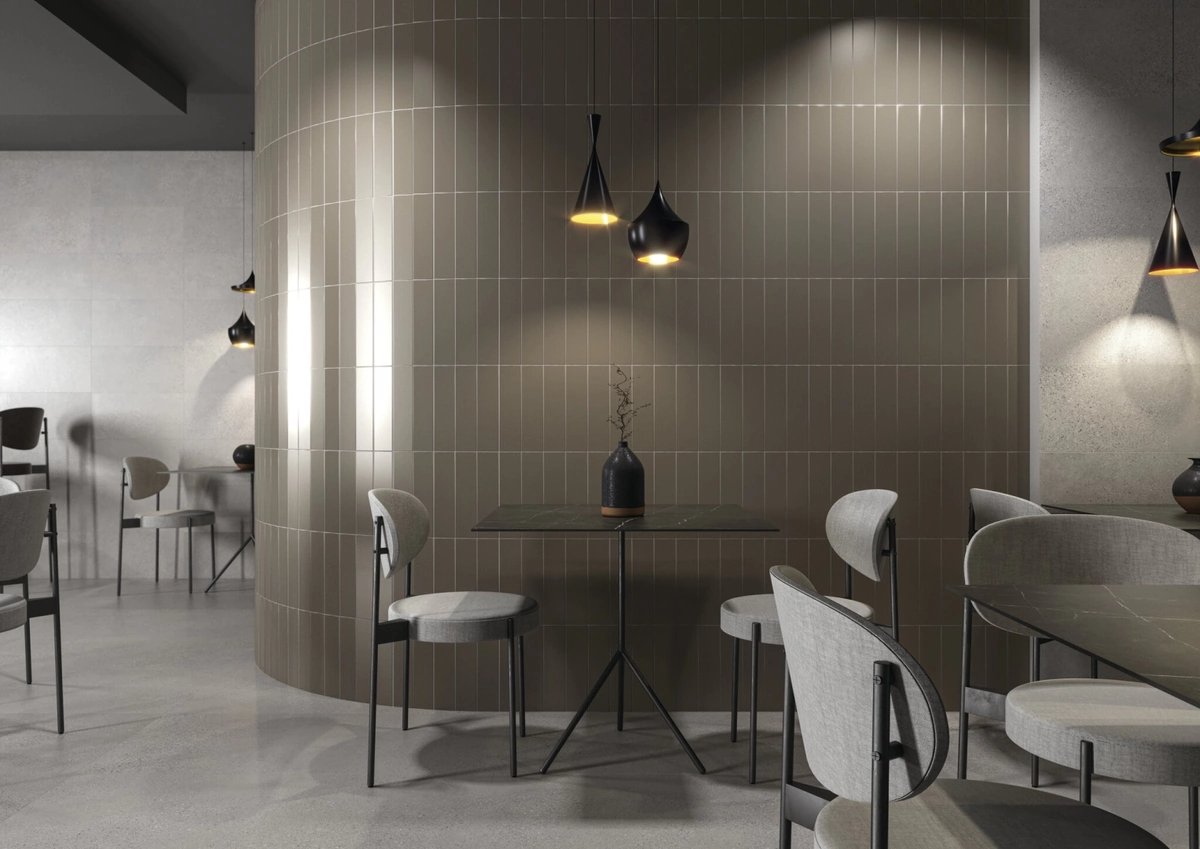 Gres Cifre TIMELESS efekt kolor - aranzacja w nowoczesnym salonie