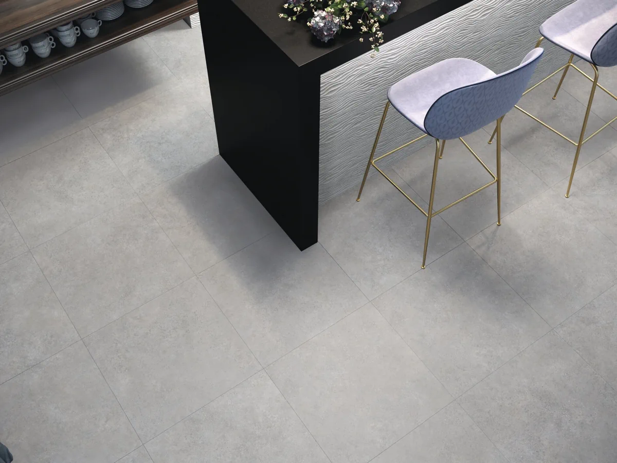 Gres Cifre EVER efekt beton - aranzacja w minimalistycznym wnetrzu