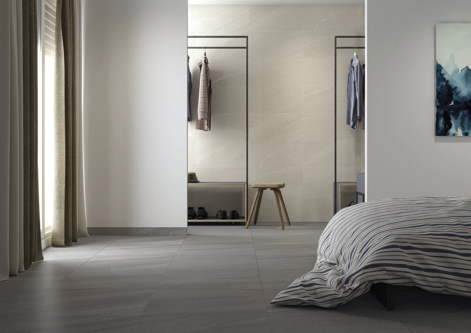 Gres Cifre BURLINGTON efekt beton, kamień - aranzacja w eleganckiej lazience