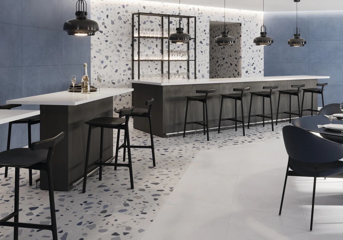 Gres Cifre GRAVITY efekt tapeta - aranzacja w eleganckiej lazience