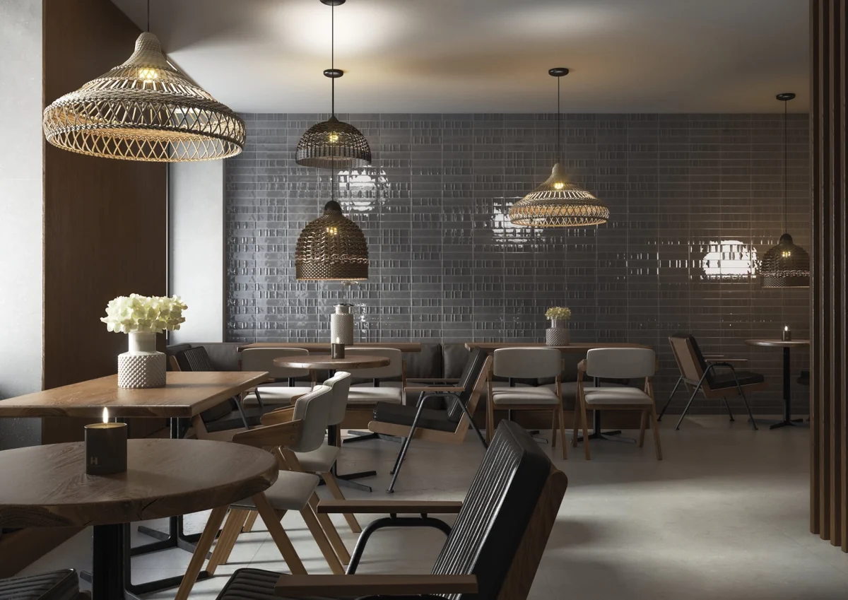 Gres Cifre LEXA efekt cegła - aranzacja w eleganckiej lazience