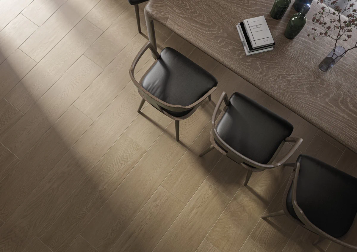 Gres Cifre ADENA efekt drewno - aranzacja w eleganckiej lazience