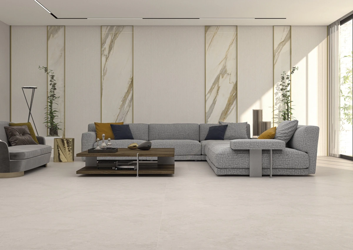 Gres Cifre BYRON efekt beton - aranzacja w minimalistycznym wnetrzu