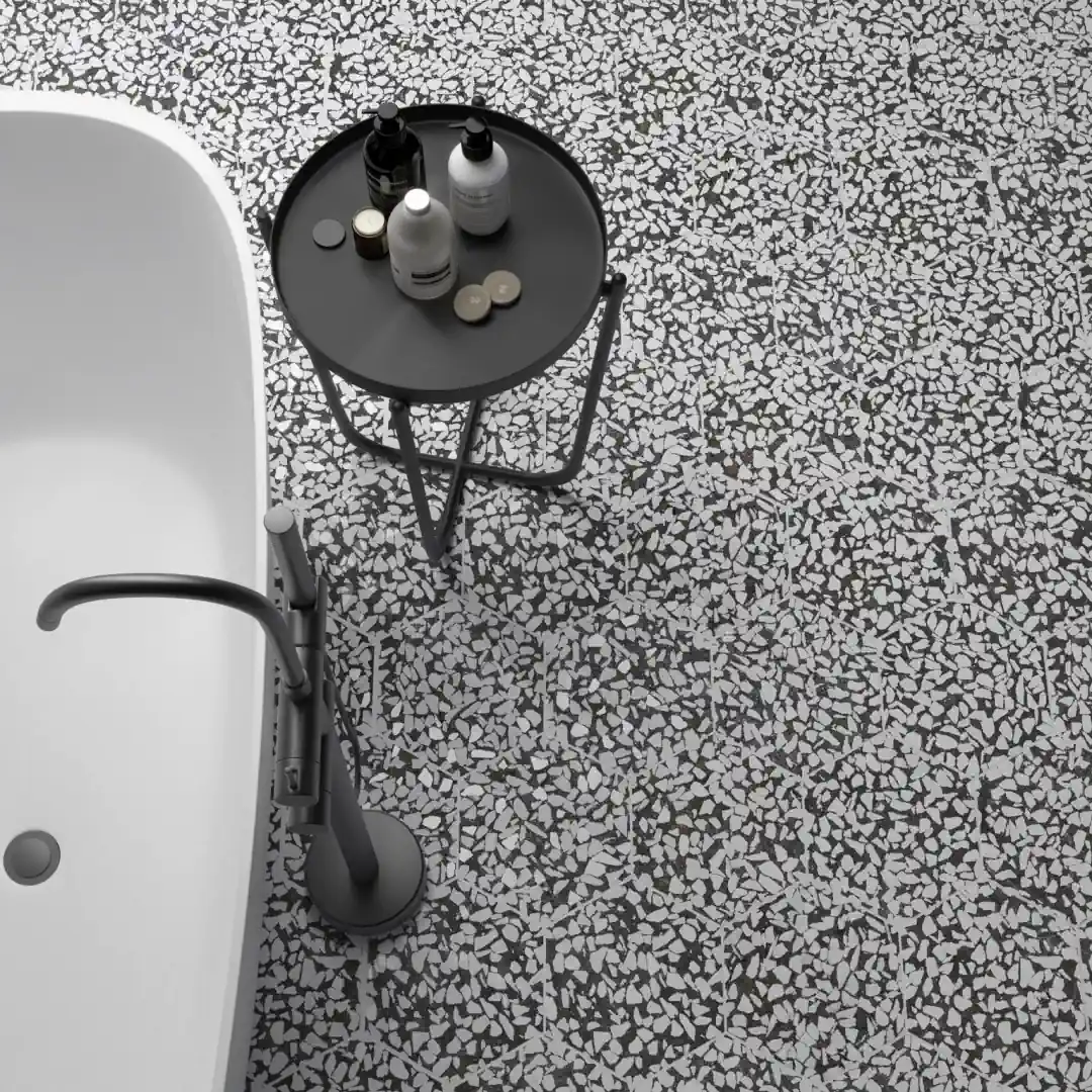 Gres Cifre RIAZZA efekt terrazzo - aranzacja w eleganckiej lazience