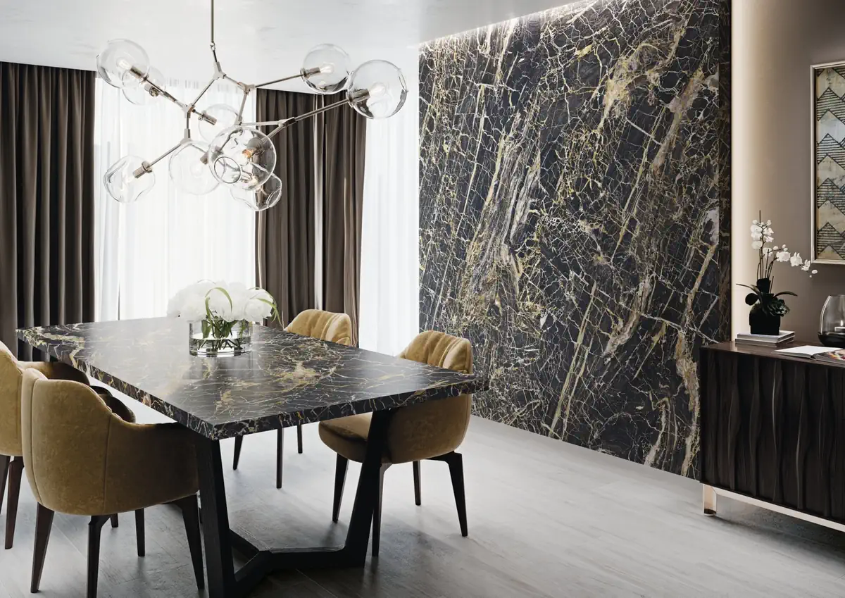 Gres Cifre GOLDEN efekt marmur - aranzacja w eleganckiej lazience