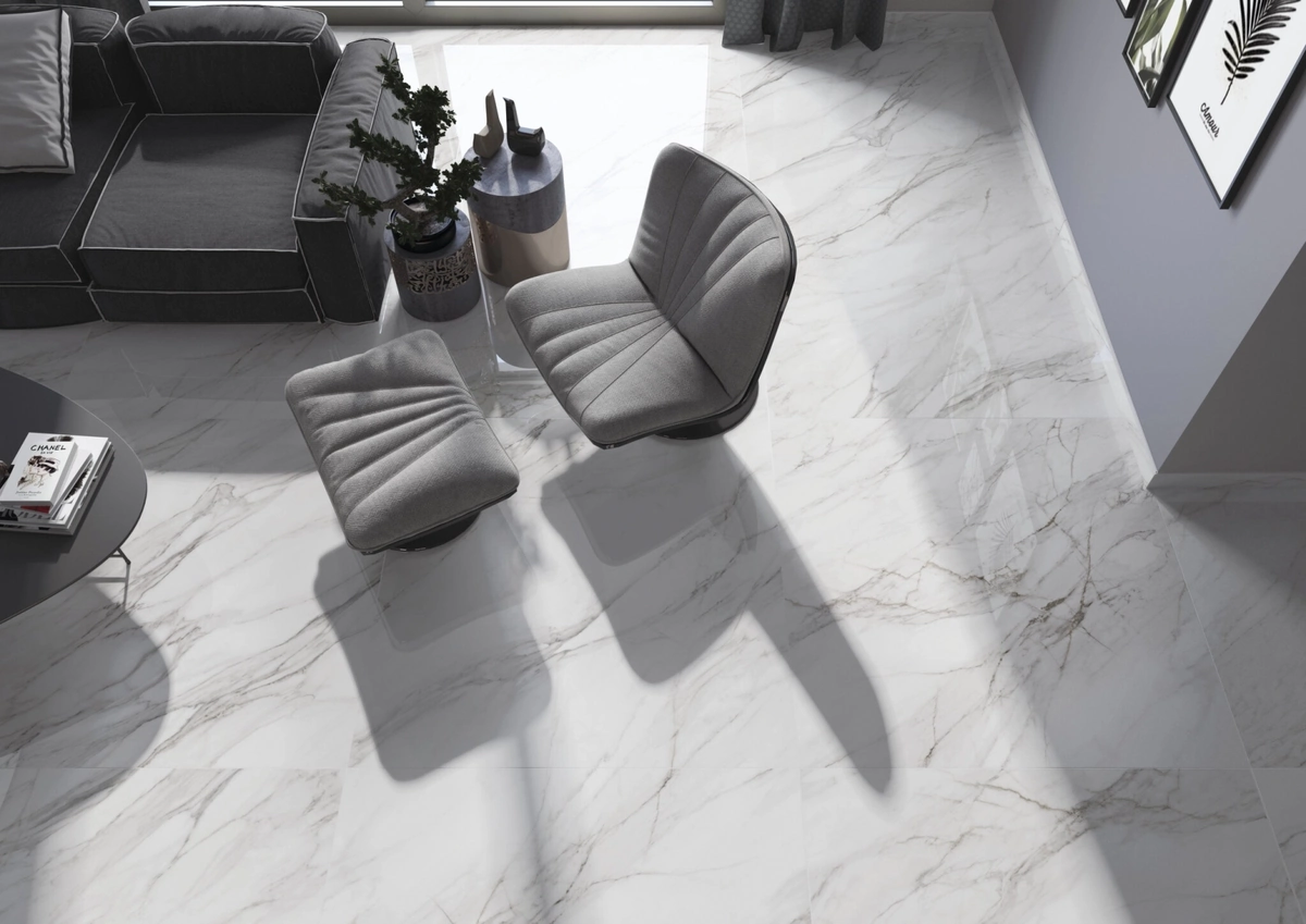 Gres Cifre CASPIO efekt marmur - aranzacja w eleganckiej lazience