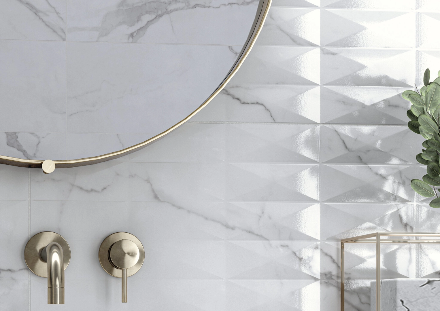 Gres Cifre ANIMA efekt marmur - aranzacja w eleganckiej lazience